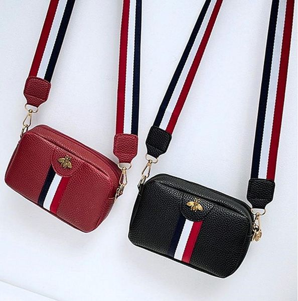 

whole bee women039s shouldercrossbody bag stripe zipper fashion belt whole 2022 new style mini purse9732312, Red;black