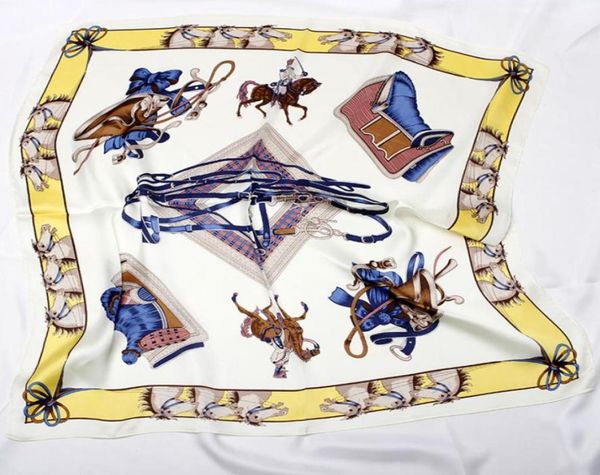 

women ladies silk scarf trendy spring summer autumn luster thin narrow square daily casual satin small wraps cool shawl 7070cm5256204, Blue;gray