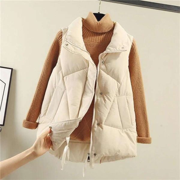 

womens cotton vest autumn and winter fashion trend large size western style all matching jacket, Black;white