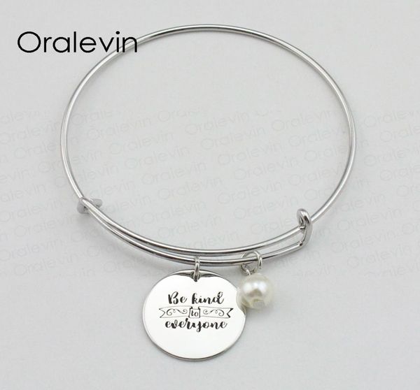 

be kind to everyone inspirational hand stamped engraved pendant expandable bracelet bangle gift jewelry,10pcs/lot, #ln2087b1715523, Golden;silver