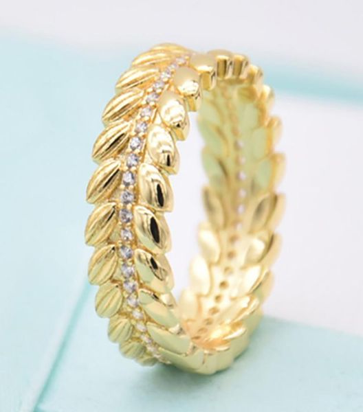 

fit wheat grain ring bracelet 100% authentic sterling silver 925 pendant charms european rings diy style jewelry1927894
