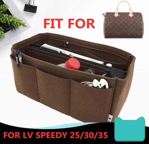 

bag for speedy 253035 lined boston felt cloth insert bag organizer makeup handbag multilayer cosmetic bags case cases1922660
