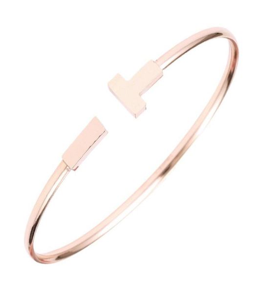 

designer bangle love bracelet double t titanium steel womens bracelets 5mm stainless rose gold silver jewelry9814171, Black