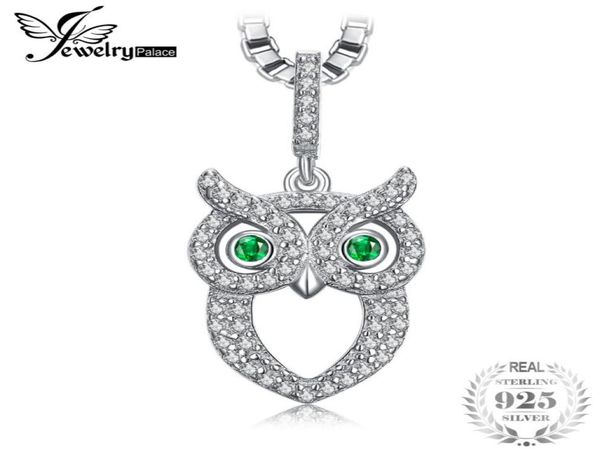 

jewelrypalace green eyed 02ct russian simulated emerald pendant necklace 925 sterling silver 45cm box chain5882240