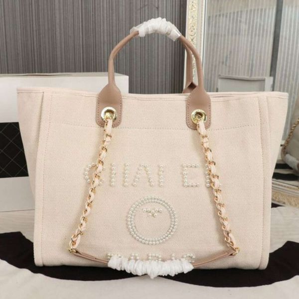 

luxury classics women's handbags evening bags brand ch designers women beach bag canvas embroidered large female shopping handbag pearl