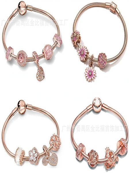 

designer jewelry 925 silver bracelet charm bead fit rose gold hollow constellation shining daisy slide bracelets beads european style charms, Black