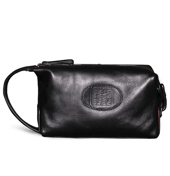 

men039s leather business cosmetic bag large capacity simple fashion embossed storage bag3788766
