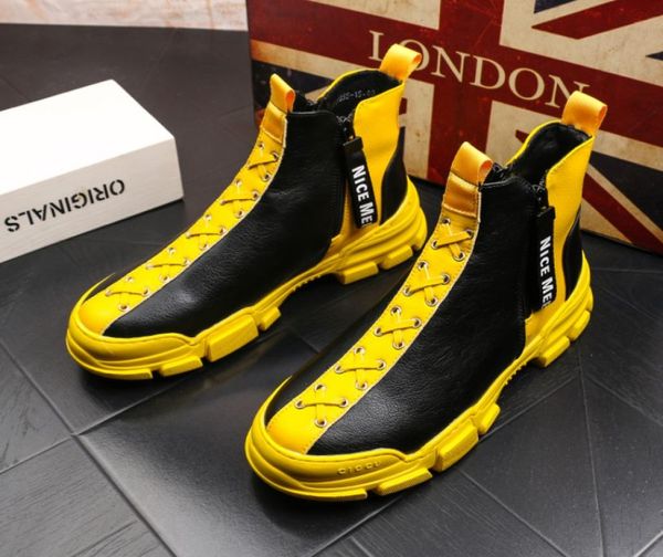 

martin boots men warm leather boots fashion men high shoes korean version trend youth casual men shoes cowboy ankle boots v426054114, Black