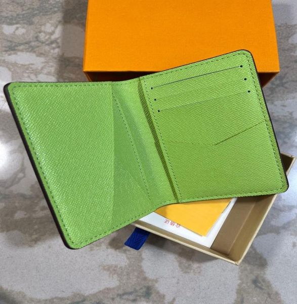 

pocket organizer taurillon small leather goods card holders embossed flower letter cowhideleather men wallets money purse2546323, Brown;gray