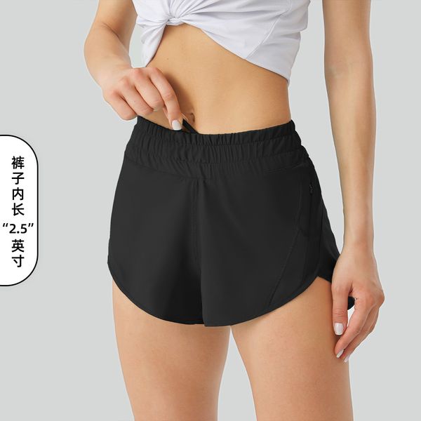 

lu women's multi-color loose breathable quick dry drawstring sports shorts women's yoga fitness shorts summer women's 2037#, White;black
