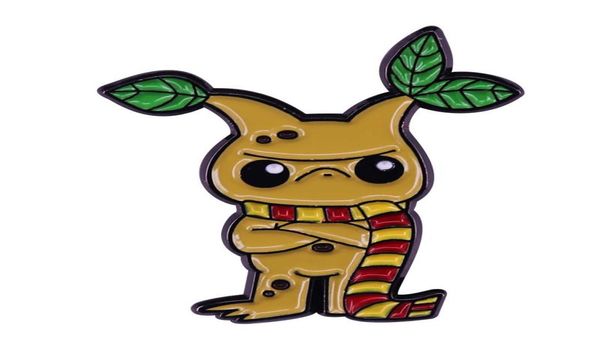 

grumpy house mandrake brooch with hufflepuff scarf pin magical plant lovers collection7836693, Gray