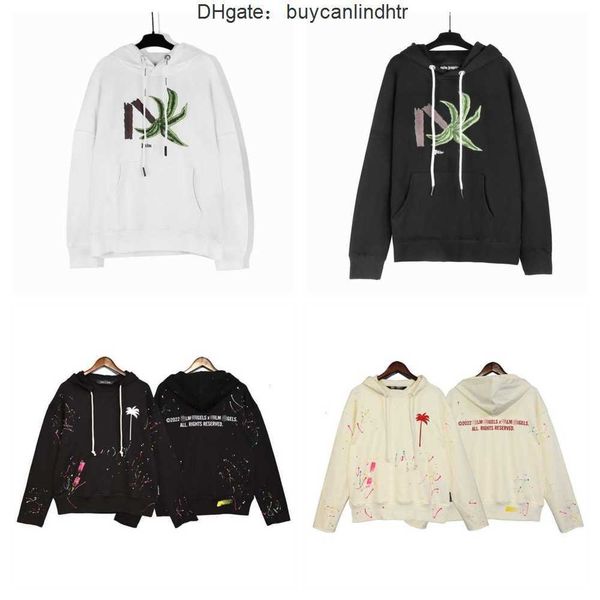 

mens palms designer hoodie flocking towel embroidery guillotine bear hoody hoodies men angles women sweaters hooded sweatshirts size s-xl 75, Black