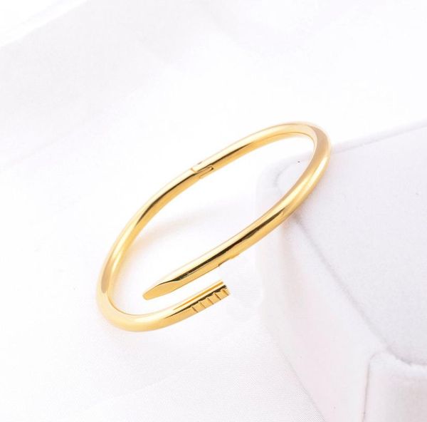 

nail bracelet designer bracelet mens gold silver bracelet luxury jewelry women bracelets stainless steel gold plated not allergic 2370411, Black