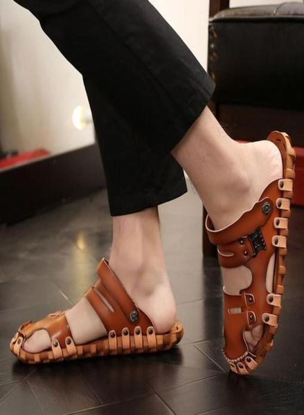 

summer new men 039s sandals trend leisure sandals beach shoes4251941, Black