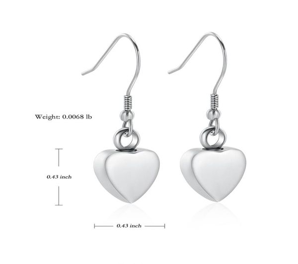 

airah0212 loss of love women gift stainless steel earrings memorial urn ashes holder keepsake cremation charms jewelry for human 5958173, Silver