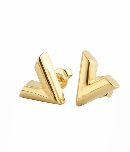 

luxury designer jewellery charm stud earring whole fashion gold earings silver rose men women wedding bride jewelr1364159, Golden