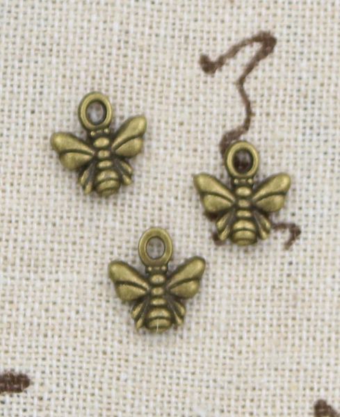

300pcs charms bee 1011mm antique making pendant fitvintage tibetan bronzediy bracelet necklace2385085, Bronze;silver