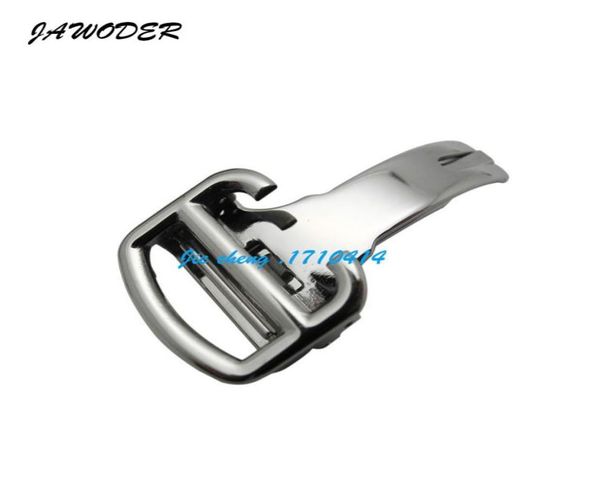 

jawoder watchband 12 14 16 18 20mm new silver stainless steel watch band strap buckle deployment clasps6988019, Black;brown