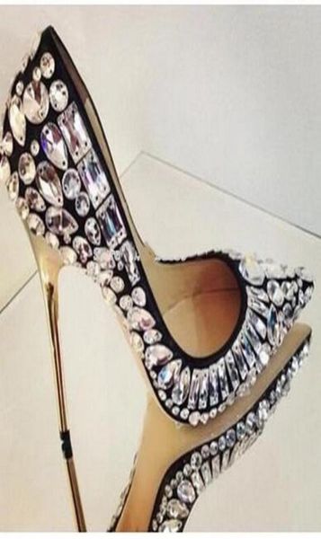 

women bling string beaded wedding shoes fashion j c luxury brand silver black pointed toe banquet party shoes glittering dress pum7990493