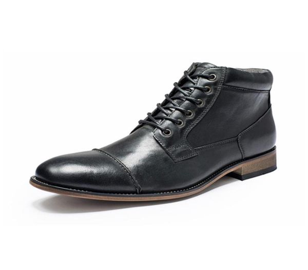 

new dress shoes man formal bussiness boots laceup highmartin boots cowskin british shoes office party wedding s2512026, Black