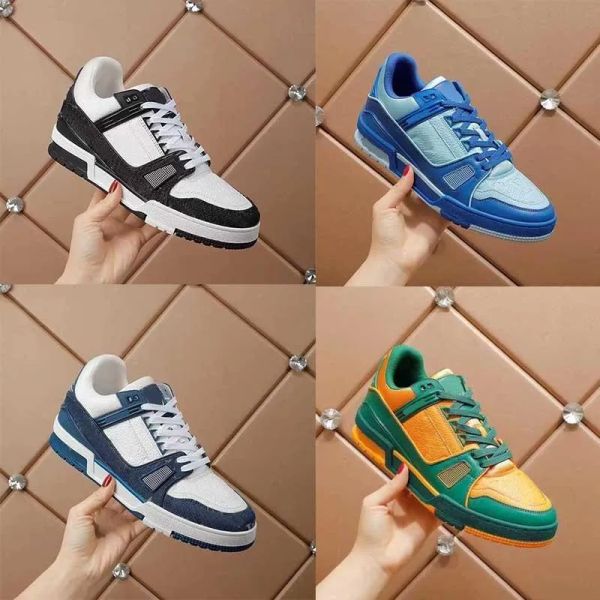 

designer sneaker virgil trainer casual shoes calfskin leather abloh white green red blue letter overlays platform low sneakers size eur36-45, Black