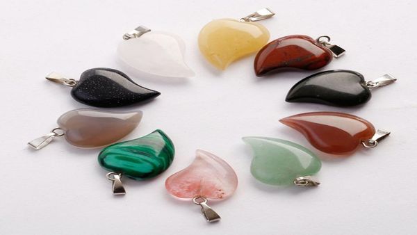 

whole charms love heart shaped pendants mixed natural crystal quartz stone pendant for jewelry making necklace earrings fr5441955, Silver