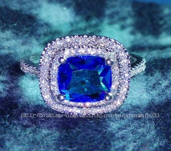 

luxury size 6-10 jewelry rovski crystal 925 sterling silver filled lady's wedding women engagement ring gift with box9779358