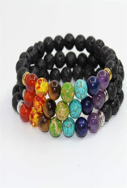 

8mm volcano stone bracelets charm bracelets jewelry turquoise tiger eye bracelet diy3726889, Black