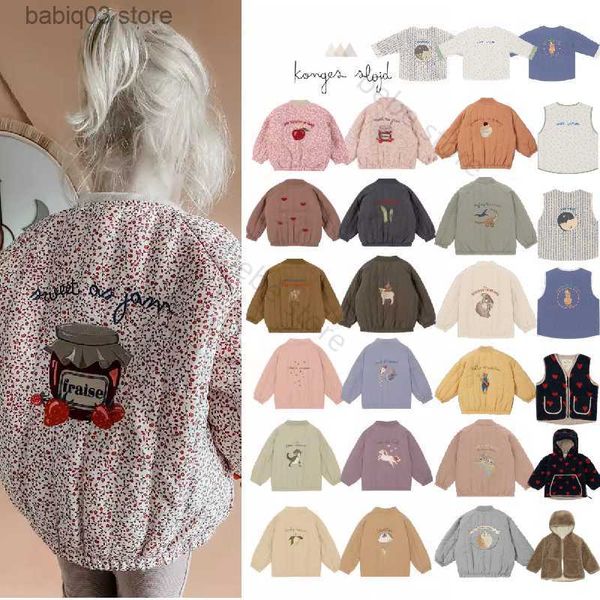 

jackets 2023 new color konges slojd childlike embroidery windproof warm teddy velvet baseball jacket t230907, Blue;gray