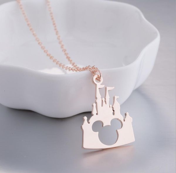 

stainless steel necklaces pendant castle mouse chain necklace jewelry womens clothing accessories party christmas5538570, Silver