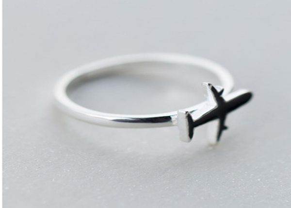 

925 sterling silver mini airplain adjustable ring for women kids jewelry tiny plane air plain sculpture ring vrs23042139258, Slivery;golden