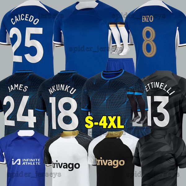 

xxxl 4xl 2023 2024 cfc enzo soccer jerseys caicedo james mudryk ziyech gallagher n. jackson chukwuemeka nkunku sterling 23 24 women football, Black;yellow