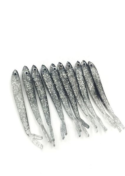 

50pcs 75mm soft silicone saltwater fishing lure black eye gray lure swimbait fishing tackle lure9229914