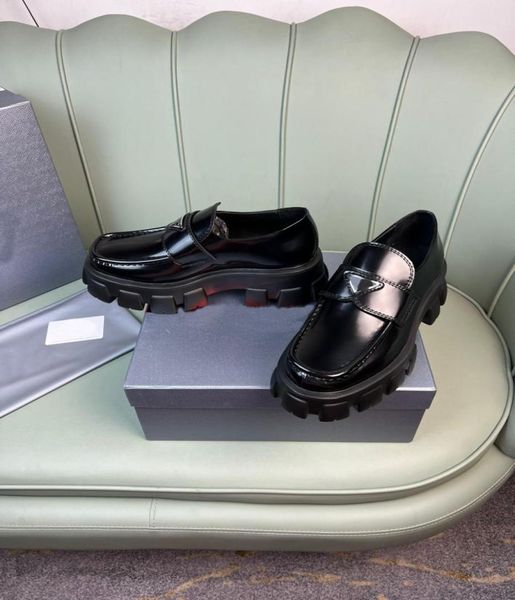 

2022 men dress shoes fashion formal genuine leather wedding platform flats men brand business casual oxfords size 38457824628, Black
