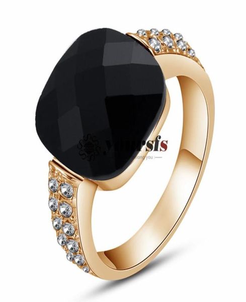 

yoursfs 18k goldplated black personalized crystal wedding ring ladies gift3131746, Silver