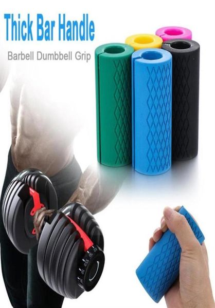 

2 pcs silicon antislip barbell grips bar thick dumbbell fat barbell handle weight lift support muscle building fitness tools196y3308299