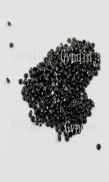 

1000pcslot 3a 1mm325mm cubic zirconia black round loose gem stones4157537