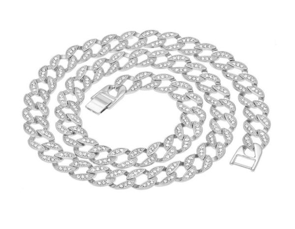 

hip hop bling iced out simulated diamond 15mm 1830inches cuban link chain necklace gold silver jewelry3852534