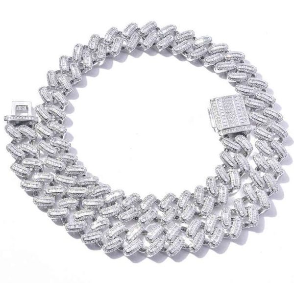 

new dign 15 mm gold plated diamond cuban chain bling rock iced out zircon hip hop necklace for men4683682, Silver