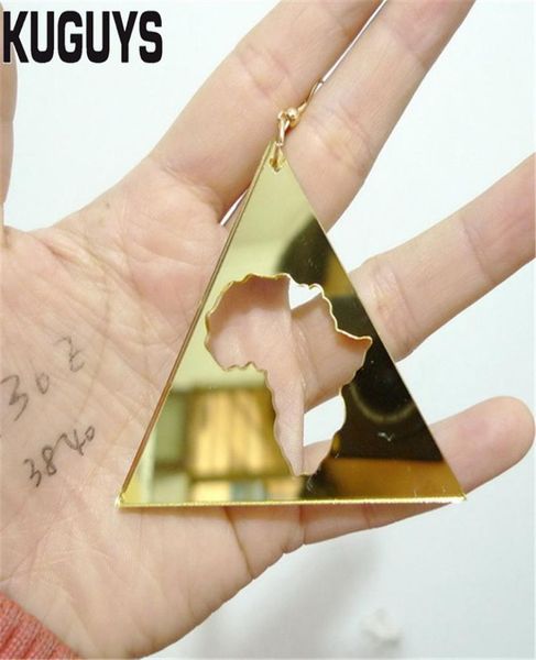 

acrylic map africa big dangle earrings for women mirror gold silver color hyperbole jewelry triangle round accessories7427450