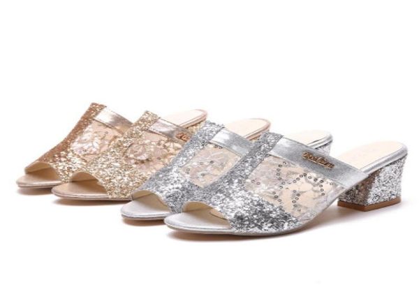 

2019 summer woman lace dress shoes womens high heels sandals square heeled pumps ladies shoes5895073, Black