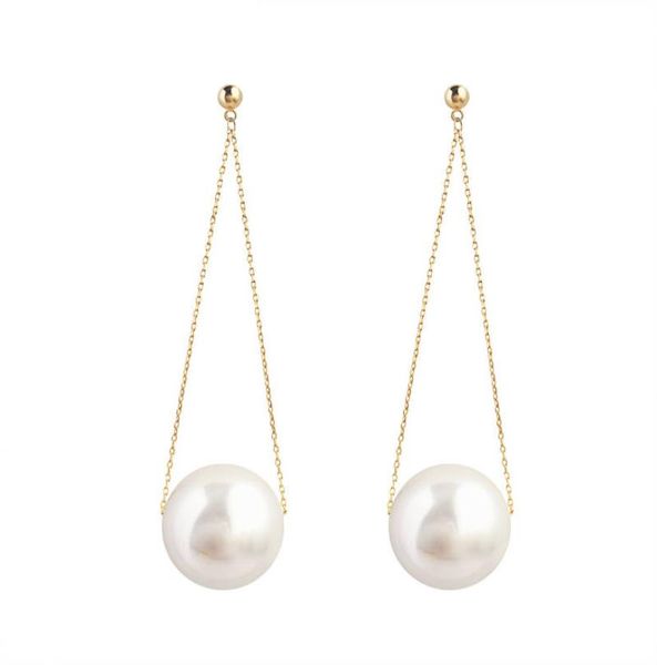 

20191214 big pearl pendant earrings012345678910118321993, Golden;silver