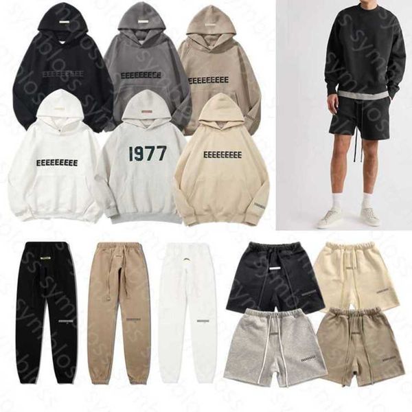 

mens womens designer hoodies pullover sweatshirts cotton apparel sports fashion street style essentialclothing men ess hoodieh9g1, Black
