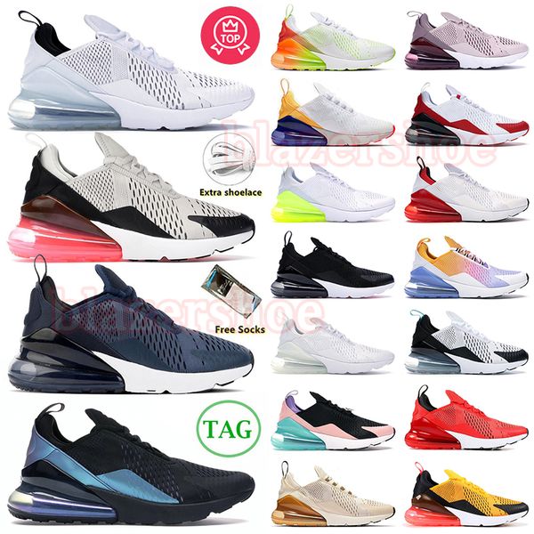 

sports 270 mens women running shoes max 270s black white light bone navy blue throwback future white gradients barely rose volt tiger traine