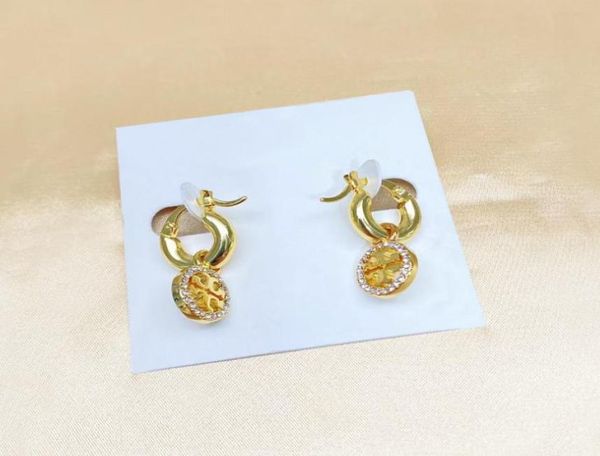 

hoop huggie real 18k gold rose goldsilver plated rhinestone pendant earring letter earrings8030231, Golden;silver