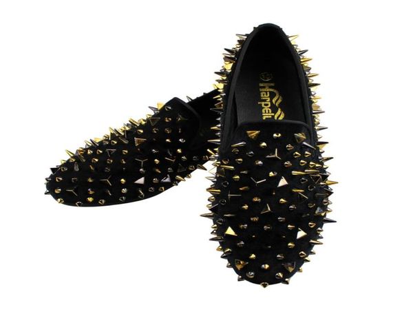 

harpelunde slipon men dress wedding shoes handmade black velvet loafers spikes fashion footwear 6 to 148215336