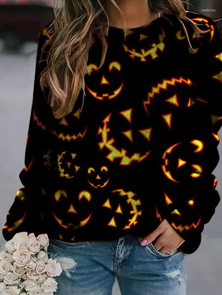 

women's hoodies 2023 wear european and american autumn halloween funny series printed pullover raglan long sleeve famle sweater, Black