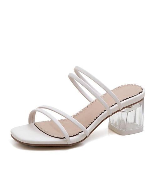 

vintage open toe med heel women slipper summer outdoor beach slippers for women open toe shoes7558021, Black