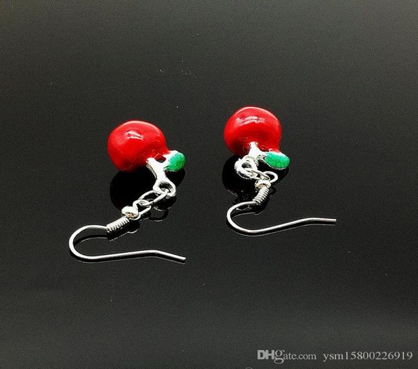 

5 pairs of chic and elegant red apple 19 15mm metal drip earrings8384110, Golden