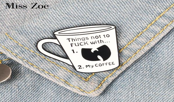 

coffee cup enamel pin things not to f with my coffee brooch bag clothes lapel pin button badge cartoon jewelry gift for friends7490527, Gray